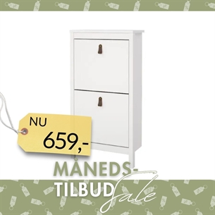 Madrid Skoskab 2 klaplåger - Hvid