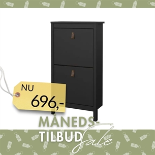 Madrid Skoskab 2 klaplåger - Mat Sort