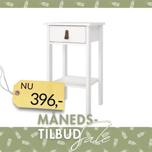 Madrid Sengebord 1 skuffe - Hvid