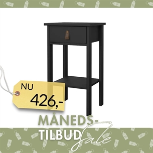 Madrid Natbord 1 skuffe - Mat Sort