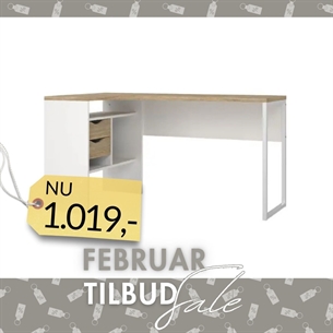 Function Plus Skrivebord - Hvid Eg struktur