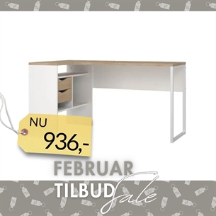 Function Plus Skrivebord - Hvid Jackson Hickory