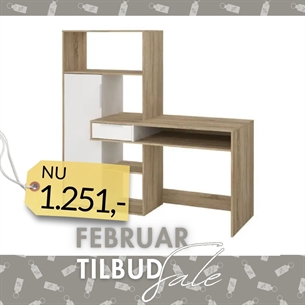 Function Plus Skrivebord - Eg struktur Hvid