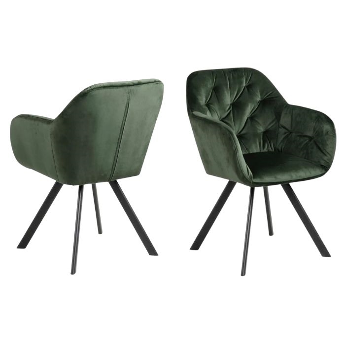 Lola Spisebordsstol med armlæn, skovgrøn