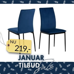Demina Spisebordsstol – Mørkeblå Dublin Stof
