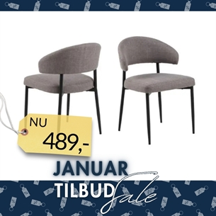 Edina Spisebordsstol – Lys Gråbrun Basel Stof