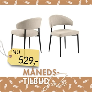 Edina Spisebordsstol - Beige Basel Stof