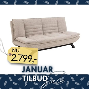 Faith Sovesofa – Beige Monza Stof & Sort Stel