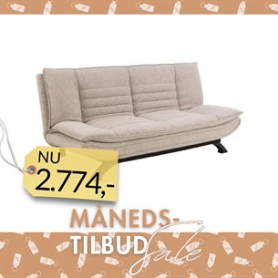 Faith Sovesofa – Beige Monza Stof & Sort Stel