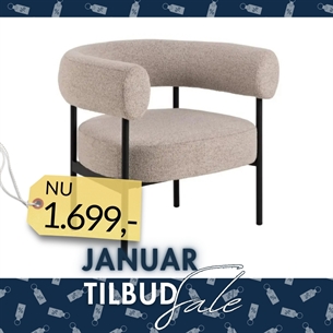 Oakfield Lounge Stol – Beige Monza Stof & Sort Stel