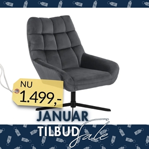 Paris Hvilestol – Mørkegrå Vic Stof & Sort Stålstel