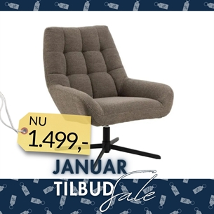 Paris Hvilestol – Taupe Monza Stof & Sort Drejestel