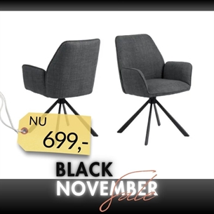 Glenda Spisebordsstol med armlæn - Mørkegrå