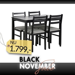 Alicante Spisebordssæt - Sort 