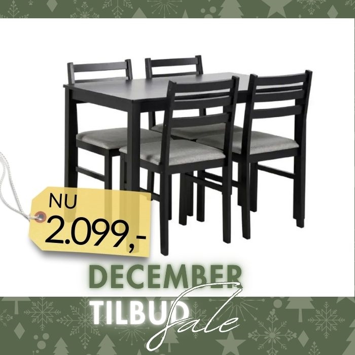 Alicante Spisebordssæt - Sort 