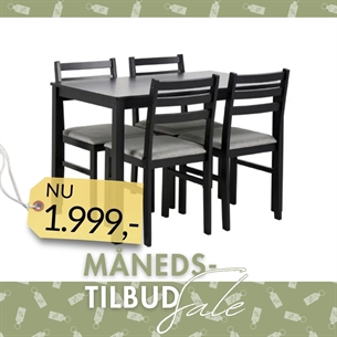 Alicante Spisebordssæt - Sort 