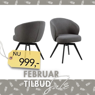 Darlene Spisebordsstol med armlæn - Grå