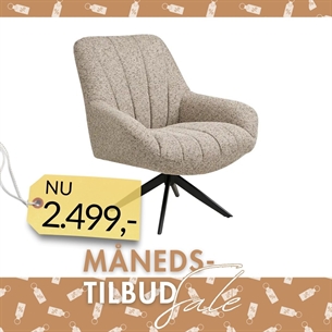 Grandola Loungestol med drejefod, Grå