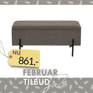 Watford Bænk med opbevaring, Brun bouclé