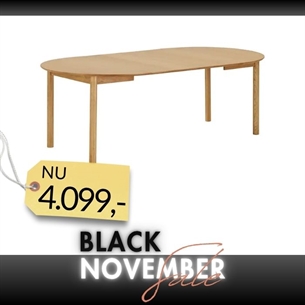 Bundaberg Spisebord, Egefiner, inkl. tillægsplader - ø120x120-170-220x75 cm