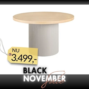 Solva Spisebord, Ask, natur/sand - ø120x75 cm