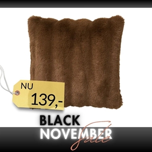 Galena Pude, Brun imiteret pels - 45x45 cm