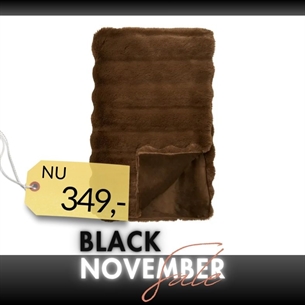 Galena Plaid, Brun imiteret pels - 130x180 cm