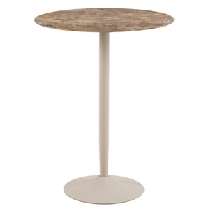 Malta rund barbord, brun Aberta poleret keramik - Ø80cm