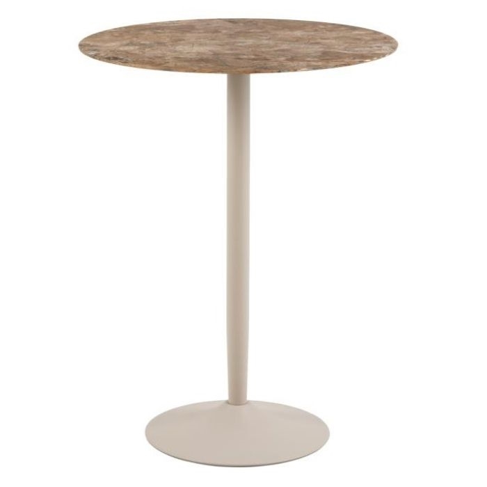 Malta rund barbord, brun Aberta poleret keramik - Ø80cm