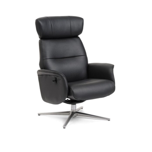 Alex lænestol, Sort PVC med Metalstel