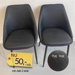 Spisebordsstol - Mørkgrå (OBS: 2 stk. tilbage - SKAL AFHENTES I HORSENS)