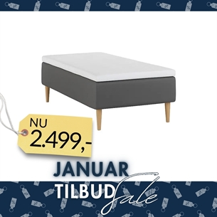 Nordic Heaven Essential Single Boksmadras (90 x 200 cm.) - Antracit