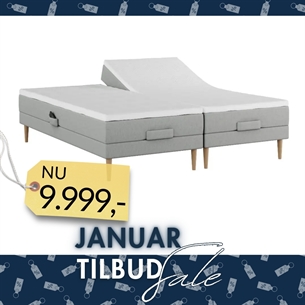 Nordic Heaven Essential Dobbelt Elevationsseng (180 x 200 cm.) - Lysgrå