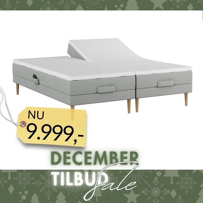 Nordic Heaven Essential Dobbelt Elevationsseng (180 x 200 cm.) - Lysgrå