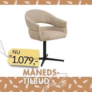 Dover Spisebordsstol med drejefod, sand, sorte ben