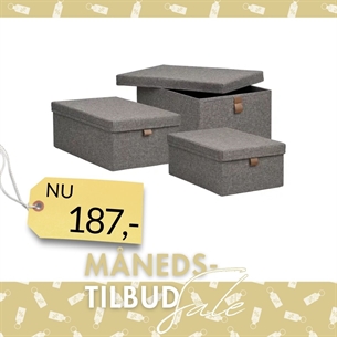 Noto Opbevarings Kasser,  stof, mørkegråsæt af 3