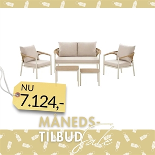 Abela Loungesæt, sand/natur inkl. hynder