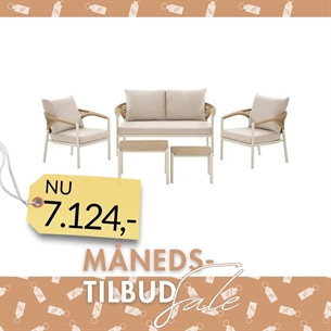 Abela Loungesæt, sand/natur inkl. hynder
