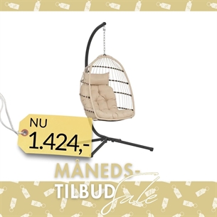 Patras Hængestol, beige/grå/sort inkl. hynder