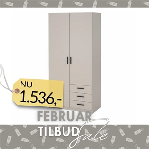 Sprint Garderobeskab 2 låger + 3 skuffer - Cashmere