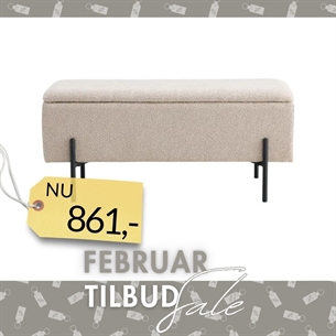 Watford Bænk med opbevaring, Beige bouclé