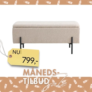 Watford Bænk med opbevaring, Beige bouclé