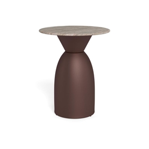 Ferrol rund sofabord, Top grå Toronto poleret marmor - Ø 40 cm