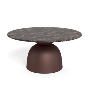 Ferrol rund sofabord, Top brun Cocoa poleret marmor - Ø 80 cm