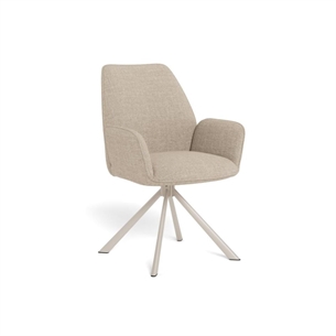 Glenda spisebordsstol med armlæn, beige med drejefunktion 