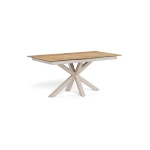 Heaven spisebord, Top vild eg ru keramik/glas - 168/210 x 90 cm - grå