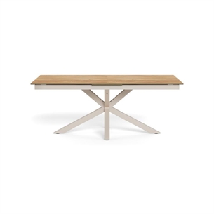 Heaven spisebord, Top vild eg ru keramik/glas - 200/240 x 100 cm - grå