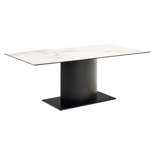 Marbella spisebord, Top hvid Akranes ru keramik - 200 x 100 cm