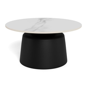 Santorini rund sofabord, Top hvid Unico ru keramik - Ø 70 cm