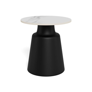 Santorini rund sofabord, Top hvid Unico ru keramik - Ø 45 cm